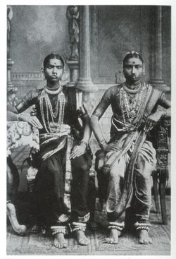 A photograph of two Devadasis taken in 1920s in Tamilnadu, South India