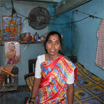 Mumbai, India -- Outreach worker from Saheli - Yellavva - who is a prostitute and former devadasi (temple virgin) in her room in the brothel.