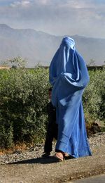A woman wearing a burqa in Afghanistan