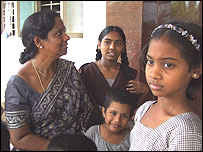 Sandhya Reddy and some of the girls in Aarti Children's Home