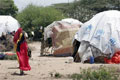 Displaced Somalis in a makeshift camp