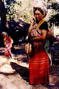 Karen Woman (Karien), Karen Village in Chiang Mai Province, Northern Thailand.