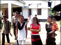 Assam girls outside police station
