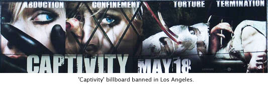 'Captivity' billboard banned in Los Angeles.
