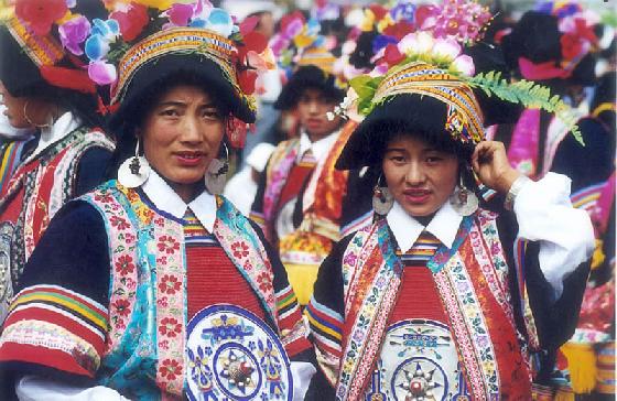Tibetan women in full dress