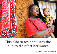 This Kibera resident uses the sun to disinfect her