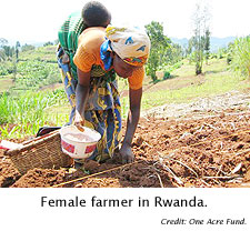Female farmer in Rwanda.