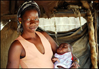 A Senegalese woman with her baby son.