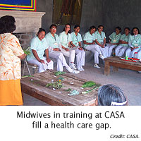 Midwives in training at CASA fill a gap