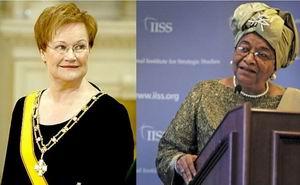 President Ellen Johnson Sirleaf of Liberia and President Tarja Halonen of Finland