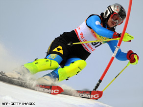 Fatemeh Kiadarbandsari, competing at last month's World Ski Championships, in France.