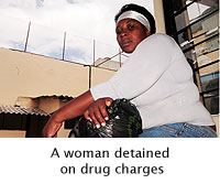 A woman detained on drug charges