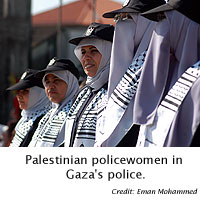  Palestinian policewomen in Gaza's police.