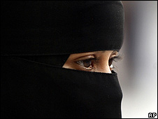 Saudi woman in full face veil, or niqab