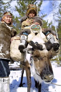 Nomadic mother and child, Yakutia