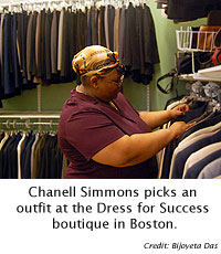 Chanell Simmons at the Dress for Success boutique 
