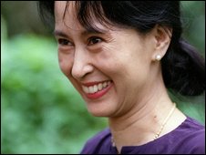 Burmese opposition leader Aung San Suu Kyi (13 July 1995)