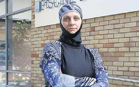 Muslim convert Carole  who was banned from using a swimming pool in France for wearing a 'burkini'