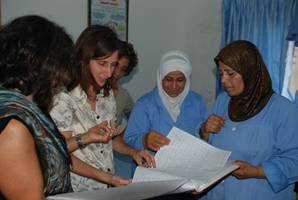 Aisha Saifi and Gomer Ben Moshe visit with Palestinian midwives in the northern West Bank - Midwives for Peace