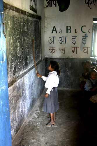 Girl in Nelpal school in Chitwan