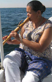 Audri playing the flute.