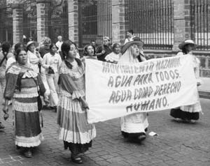 Women protesting for their right to water in Mexico