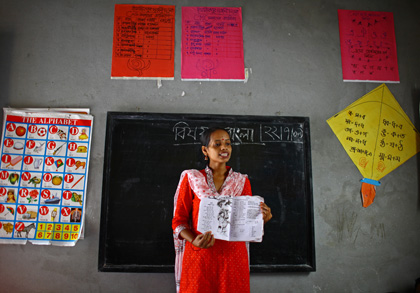 Woman teacher at the Sheopara Learning Centre