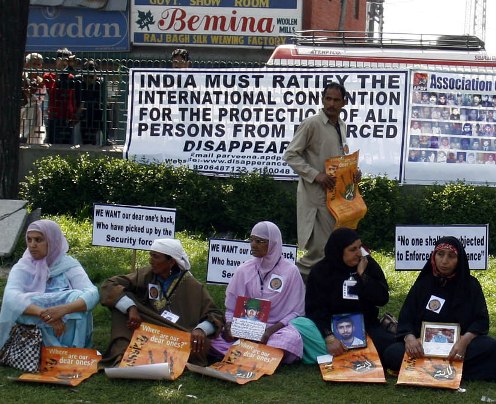 Kashmiri half-widows protest in Srinagar