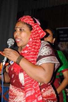 Bristi, a women leader from Mymenshing is expresing her feeling of work in the society as women leader..jpg