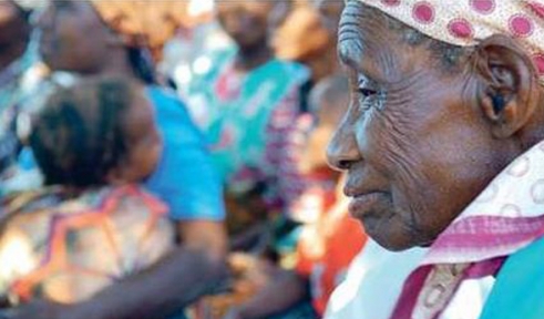 Older women attend a meeting in Mulotana.