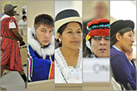 Indigenous participants at a UN meeting © UN Photo/Jean-Marc Ferré
