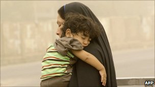 Iraqi woman and child