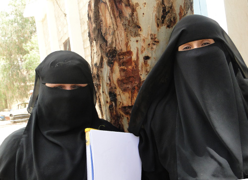 two women in burkas