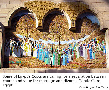 Some of Egypt's Copts are calling for a separation between church and state for marriage and divorce.