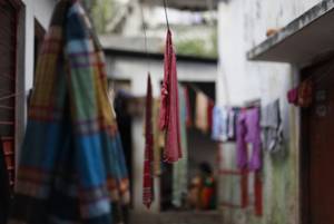 Bangladesh garment factory clothesline