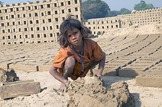 A 9-year-old girl toils under the hot sun, making bricks from morning to night, seven days a week.  She was trafficked with her entire family from Bihar, one of the poorest and most underdeveloped 
states in India, and sold to the owner of a brick-making factory.  With no means of escape, and unable to speak the local language, the family is isolated and lives in terrible conditions.