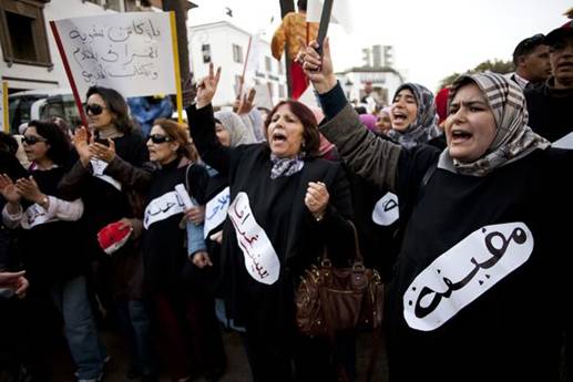 Women's groups demonstrate to mark International Women's Day in downtown Rabat, Morocco, this month