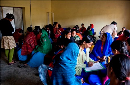 Women CSWs (Certified Heath Workers) receive training in mental health at the Nyaya Clinic, rural Achham, Nepal