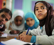 Girls in school, Egypt