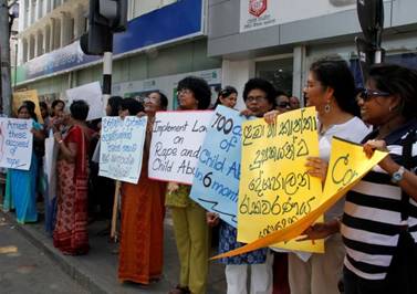 Protests in Colombo demanding arrest of child rapists. Credit: Feizal Samath/IPS