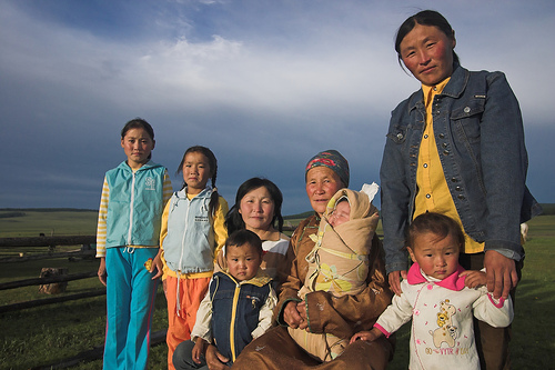 Female line in one family in the Alag Tsar Valley, Khovsgol, Mongolia