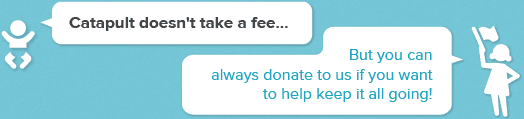 Catapult doesn't take a fee. But you can always donate to us if you want to help keep it all going!