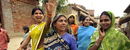 Sahrulnissa and other women in her village joined 'March of AAROH' which demands co-ownership of land for women. (India, 2011)