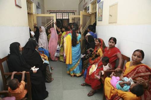 Pregnant women wait for their turn at a hospital in Allahabad. The current Maternal Mortality Rate (MMR) of India is 212 per one lakh live births. File Photo