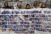 Families of disappeared persons stage silent sit-in protest in Srinagar, Kashmir  EPA/FAROOQ KHAN