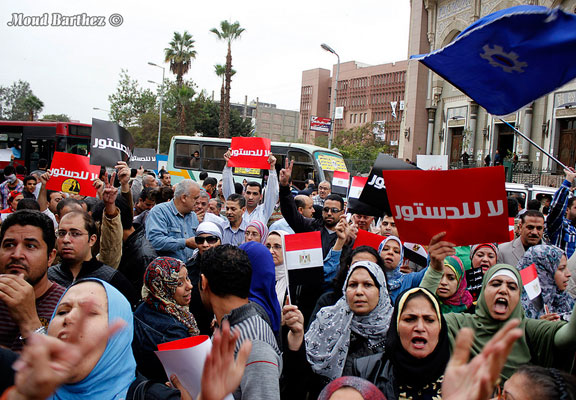Demonstration in Cairo against the draft constitution, Dec. 4, 2012
