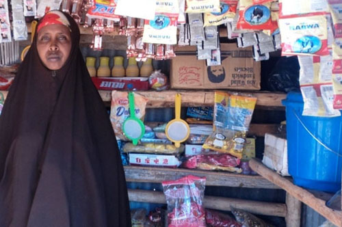 Abdiya Abdi Mohamud in her small shop