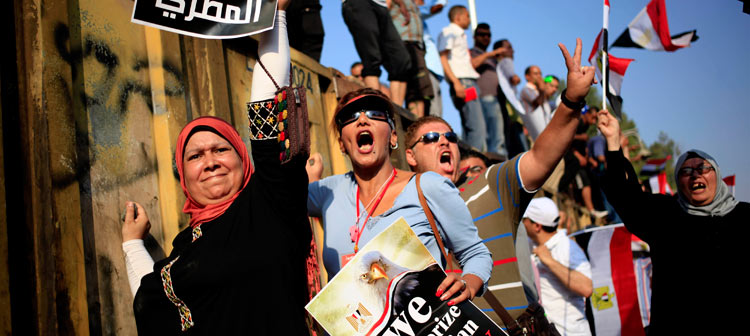 Egyptian protestors on July 3, 2013.