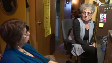 Nurses Jeanne Sarson, right,  and Linda MacDonald are trying to fight global torture from their Truro basement.