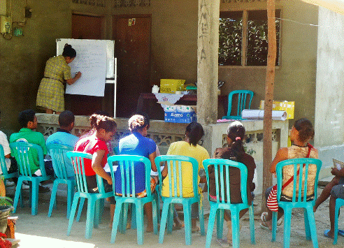 Social Worker Juliana (Lica) Maral teaches a class for Timorese women who face violence in the home